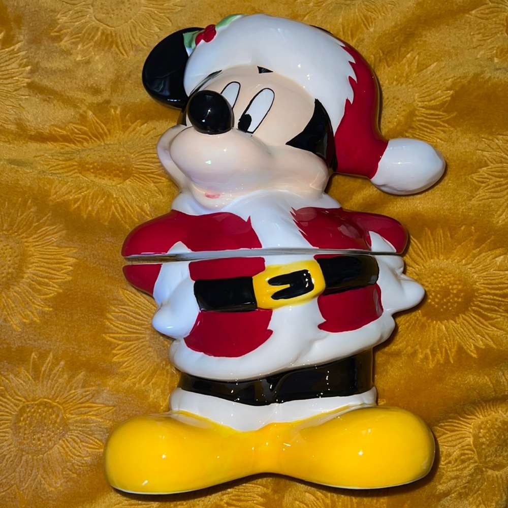 Mickey Mouse Santa cookie jar